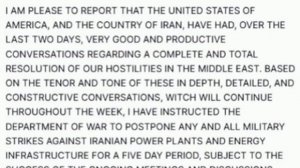 ‼️🇺🇸🇮🇷 США и Иран провели очень хорошие и продуктивные переговоры об окончании конфликта, - Трам