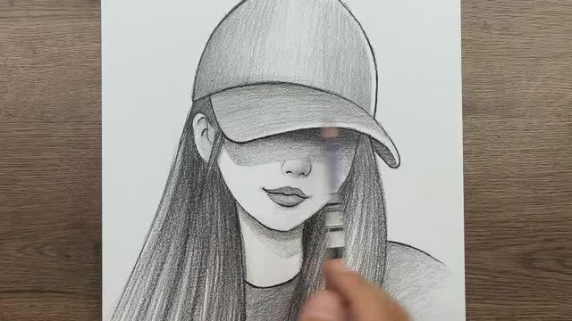 Как нарисовать красивую девушку в кепке