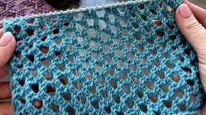 Ажурный сетчатый узор спицами Кольца