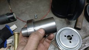 Мини погрузчик своими руками, фланец под поликлиновые шкивы для двигателя Лифан.