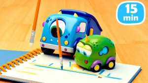 Мультики для детей про машинки Мокас — Рисуем и играем с Мокас — Мультфильмы для малышей