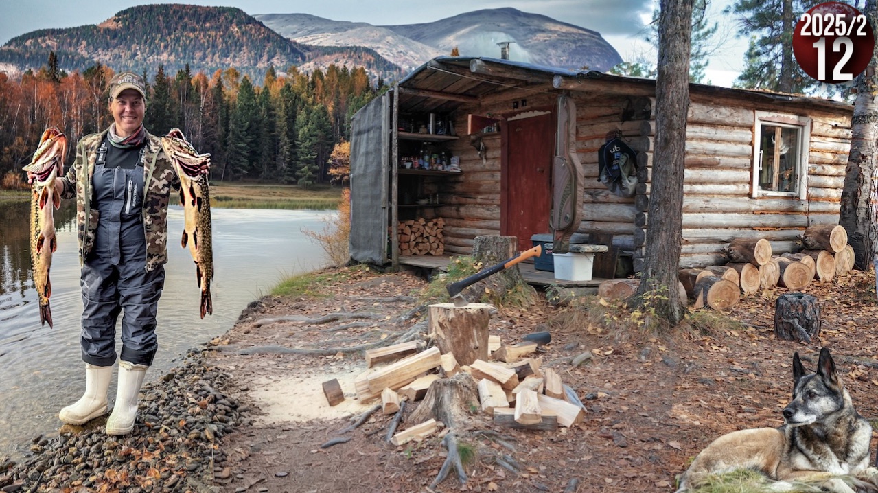 Уехали с женой жить в тайгу Приполярного Урала. Заготовка рыбы. Удачная рыбалка на щуку. Жизнь 12с