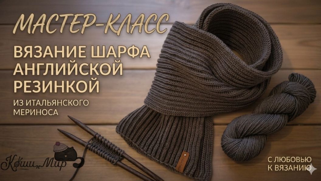 Идеальный шарф спицами для начинающих. Вяжем из итальянской пряжи