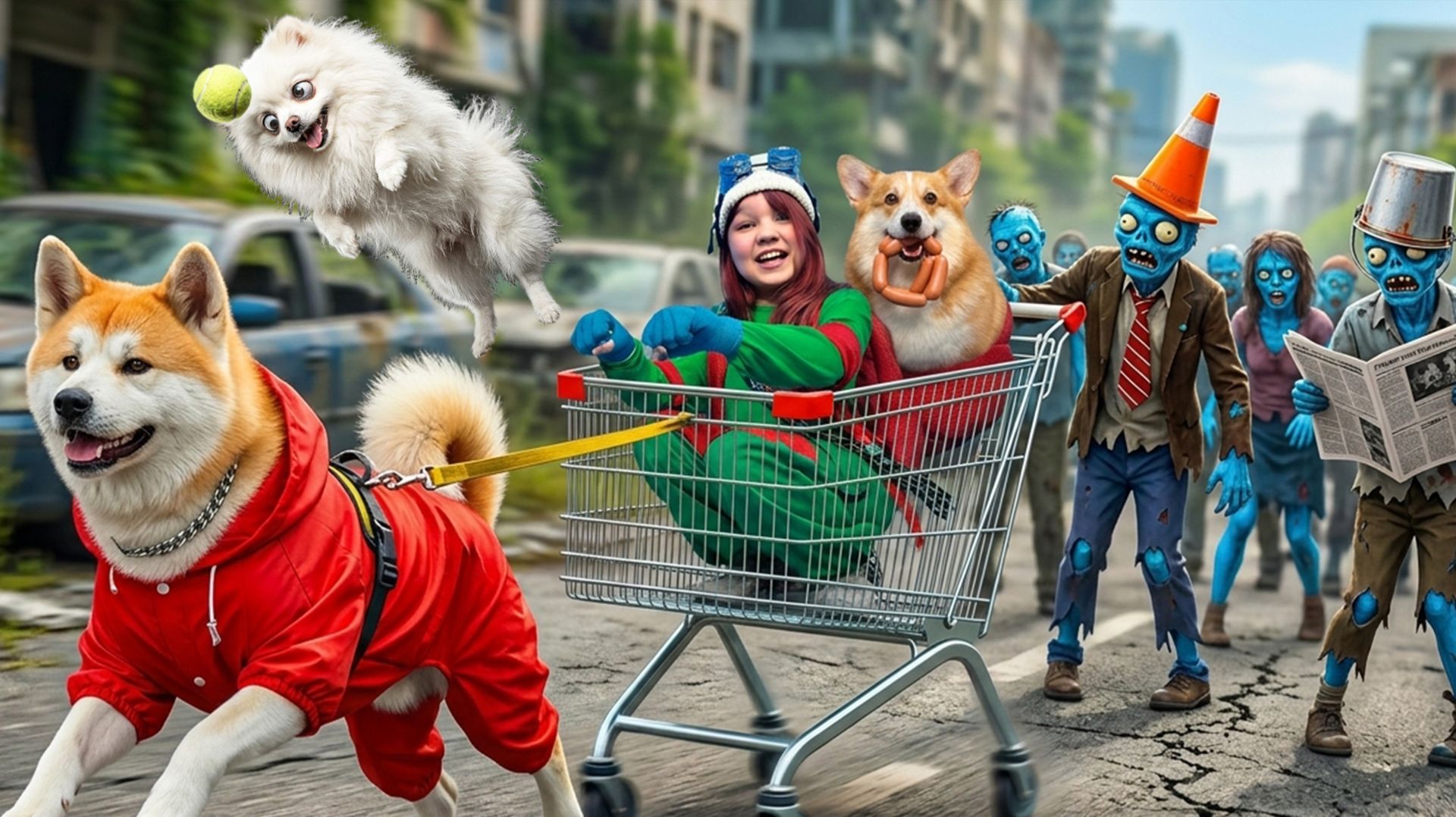 Чей ПЕС выживет лучше? Умный, Толстый или Тупой против ЗОМБИ!