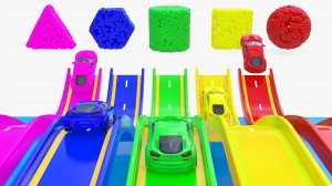 Изучение цветов для детей с помощью 5 красочных уличных машинок Игрушечные машинки-радуга