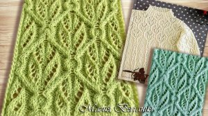 Интересный ажурный узор с косами к свитеру из японского журнала
