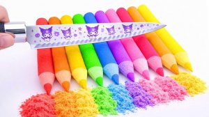 Мультики для детей и малышей. Учимся делать  цветные карандаши  из кинетического песка.