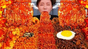 АСМР МУКБАНГ| Корея| грибы эноки рамен креветка