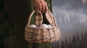 Плетем корзину с ушками в Пасхе