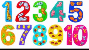 Цифры от 1 до 10 для Детей. Рисуем Красками, Собираем Пазлы.