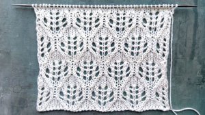 Красивый ажурный узор с листьями для вязания летних топов, кардиганов, палантинов / Схема