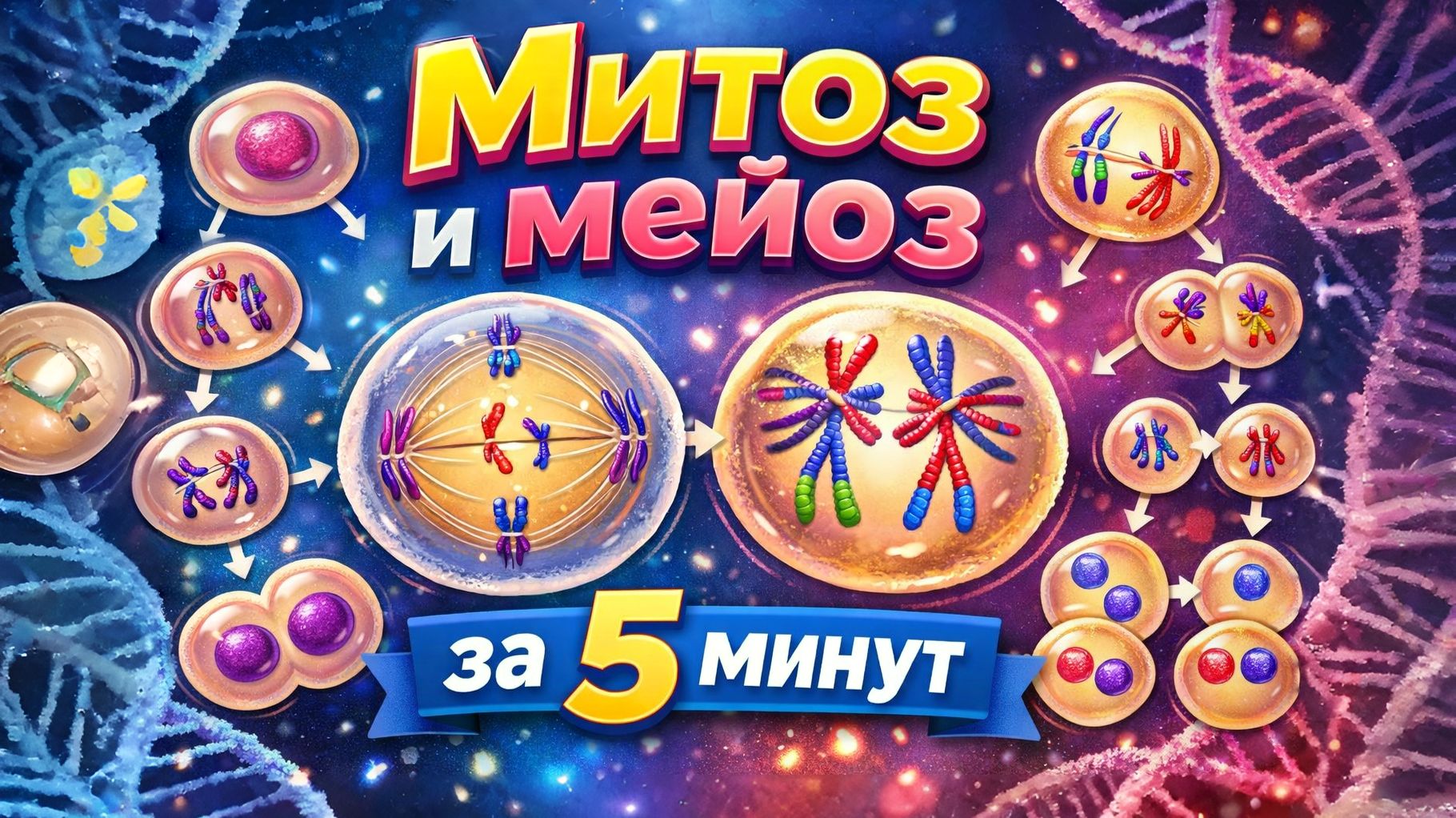 Митоз и мейоз за 5 минут