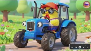 🚜ВЕСЁЛАЯ МУЛЬТИК‑ПЕСЕНКА: СИНИЙ ТРАКТОР И ПЕТУХ | Весёлое видео для детей | Детские песенки
