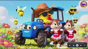 🚜ВЕСЁЛАЯ МУЛЬТИК‑ПЕСЕНКА: СИНИЙ ТРАКТОР И ПЕТУХ ЗА РУЛЁМ |  Видео для детей | Детские песенки