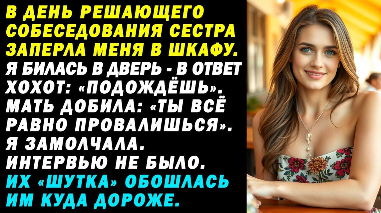 В день главного собеседования сестра заперла меня в шкафу. Ответ был|Истории из жизни|Аудио рассказы