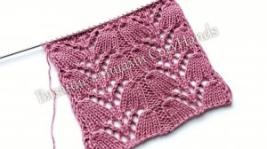 Ажурный узор спицами Колокольчики для вязания летних изделий, палантинов ⭐ Схема