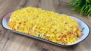 Салат без картофеля и яиц! ВСЕГО ЧЕТЫРЕ ИНГРЕДИЕНТА! Хоть гостей встречай, хоть каждый день ешь!