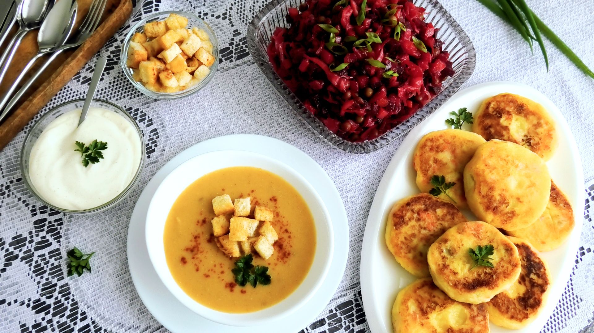 Постный обед из нескольких блюд