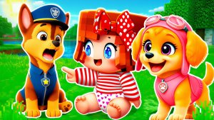 😭МЕНЯ ПРИЮТИЛИ в СЕМЬЮ ЩЕНЯЧИЙ ПАТРУЛЬ! Я СТАЛА РЕБЁНКОМ СКАЙ ГОНЩИКА в МАЙНКРАФТ МУЛЬТИК