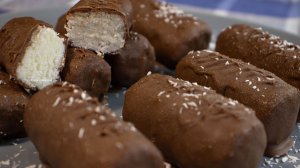 Нежные кокосовые батончики в шоколаде! Любимый десерт теперь готовлю сама. #109