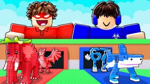 СБЕГИ ОТ ЦУНАМИ😱КТО ПОБЕДИТ КРАСНЫЕ или СИНИЕ БРЕЙНРОТЫ в Escape Tsunami For Brainrots!