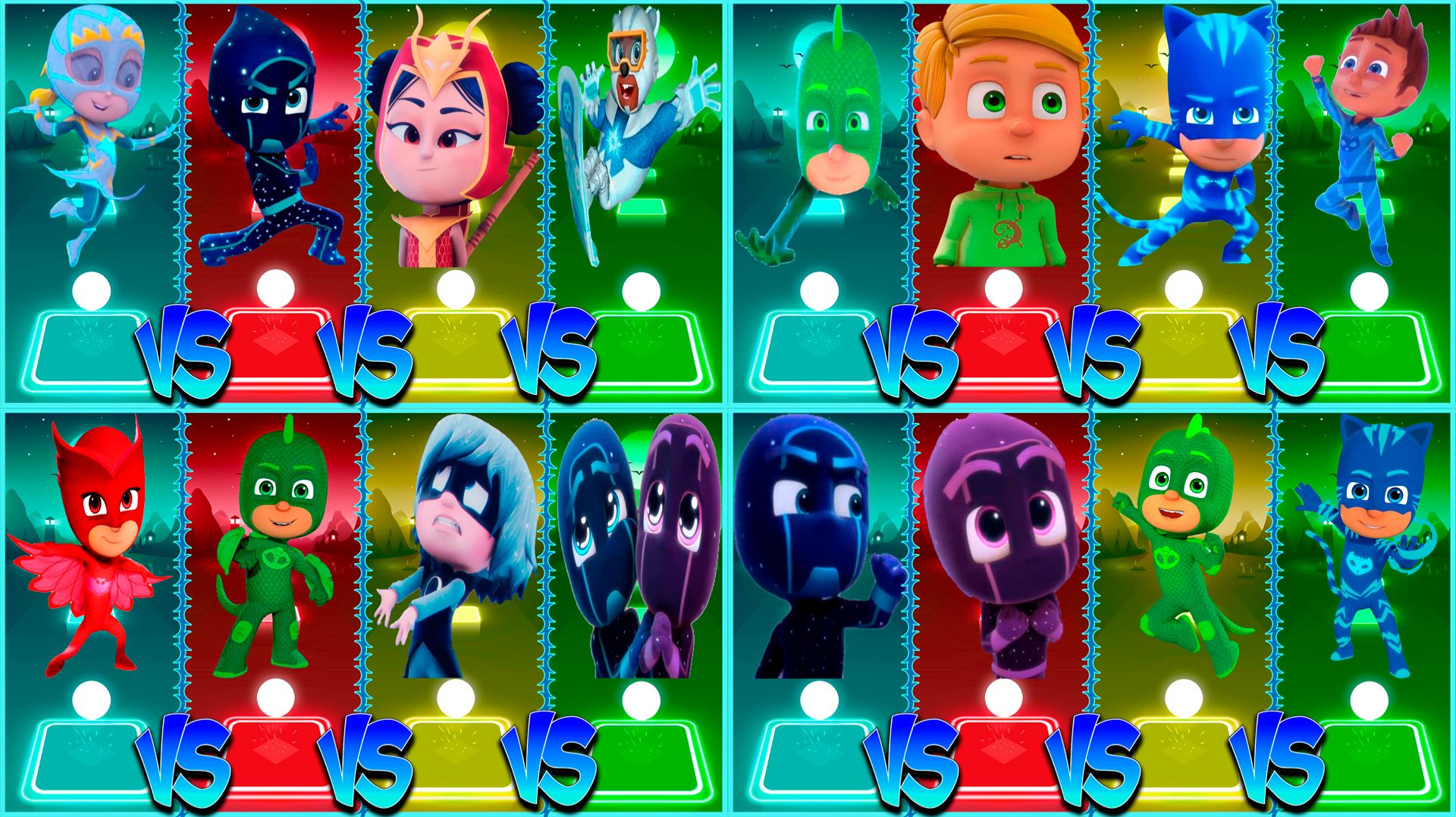 МЕГАМИКС Герои в масках ⚡️ Coffin Dance в Tiles Hop Lvl 21-24 - Мультик PJ Masks