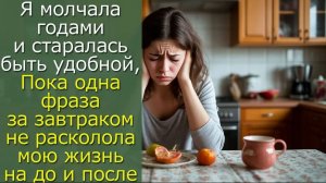 Я молчала годами и старалась быть удобной, Пока одна фраза за завтраком не расколола мою жизнь