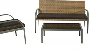 Набор садовой мебели Аликанте (столик+2 кресла+диван), сталь/иск.ротанг, серый, 465438