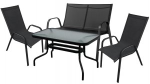 Набор садовой мебели Сан-ремо Делюкс (стол+2 кресла+диван) черный 478811