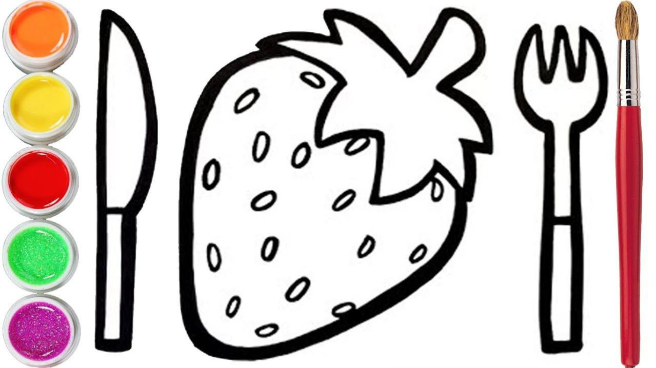 Мультик для детей-Как нарисовать КЛУБНИКУ для детей/Рисование для детей КЛУБНИКА