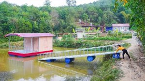 Строю плавучий мост что бы соединить плавучий домик с берегом пруда. Серия 65. Ли Фук Ви