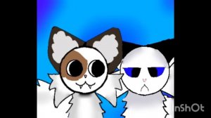 Это на конкурс енотика^^решила нарисовать его с убийцей своего ученика моего племени:\