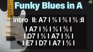 Funky Blues Groove I Гитарная минусовка Jam в тональности A 102 bpm