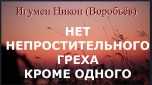 Нет НЕПРОСТИТЕЛЬНОГО греха Кроме одного _ Игумен Никон Воробьёв
