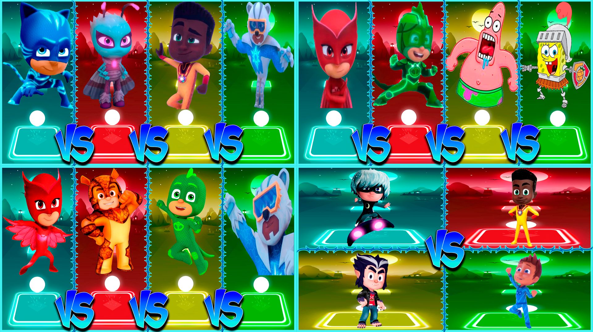 МЕГАМИКС Герои в масках ⚡️ Coffin Dance в Tiles Hop lvl 17-20 - Мультик PJ Masks