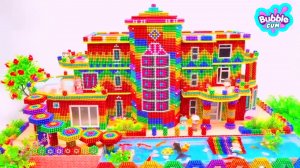 Магнитные шарики - Как сделать Радужную Виллу! Интересное видео с магнитными шариками.