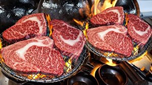самое дорогое барбекю из говядины. корейская уличная еда