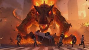 Динозавры. Битва динозавров. Огромная змея.