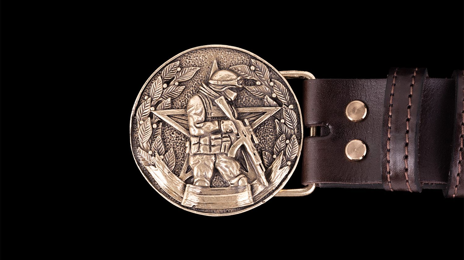 Ремень Военный (Латунь, натуральная кожа)