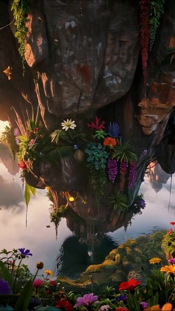 Волшебные облака: райские острова цветущих растений #природа #фантазия #пейзаж