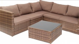 Набор садовой мебели Борнео (столик+угловой диван), сталь/иск.ротанг, коричневый 446873