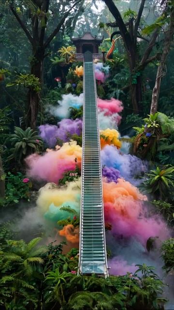 Загадочный путь в цветах: сказочный лес и дым #приключения #природа #кошеств