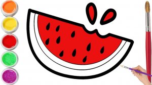 Как нарисовать АРБУЗ-Мультик для детей/Рисование АРБУЗА для детей