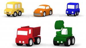 Мультфильм для детей. Песенка про 5 машинок.