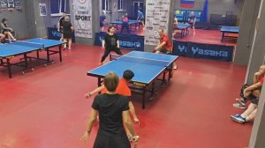 II vs III Ким/Бандукова (1180) - Чирков/Нельсон (1422) настольный теннис 22.03 Парный МИКСТ турнир