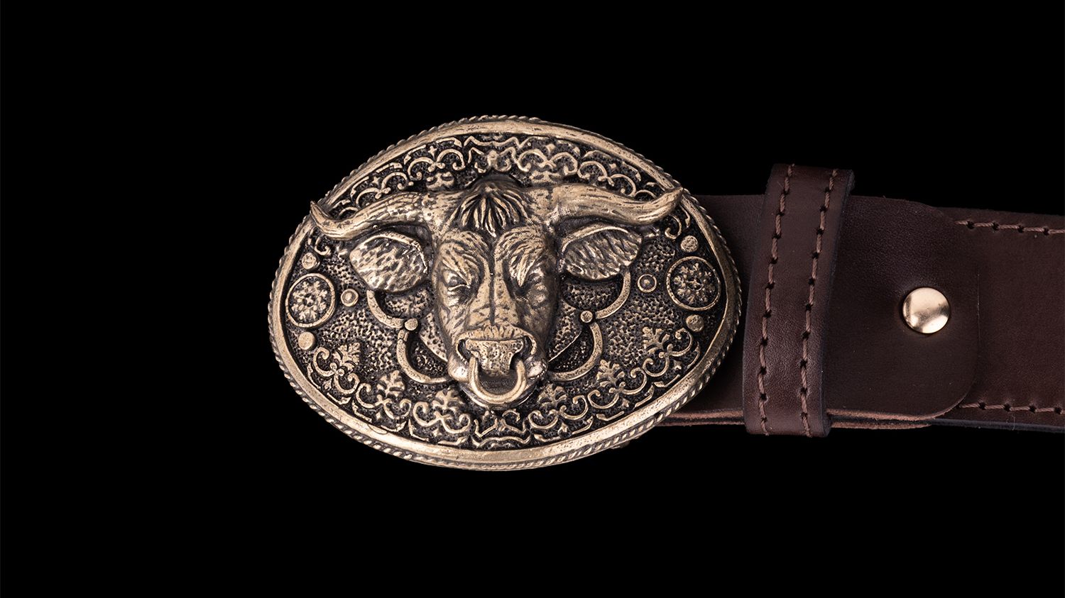 Ремень Бык (Латунь, натуральная кожа)