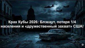 Крах Кубы в 2026 году: блэкаут, потеря четверти населения и «дружеский захват» США!