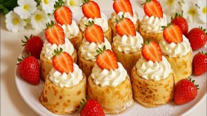 Всего 2 яйца и стакан молока! Гениальная идея десерта без выпечки коржей