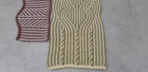 Оригинальная имитация бриошь на однофонтурной вязальной машине. #машинноевязание #бриошь #вязание