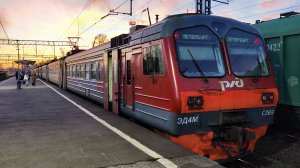 ЭД4М 0369 сообщением Кузнечное - Санкт-Петербург, на станции Кушелевка